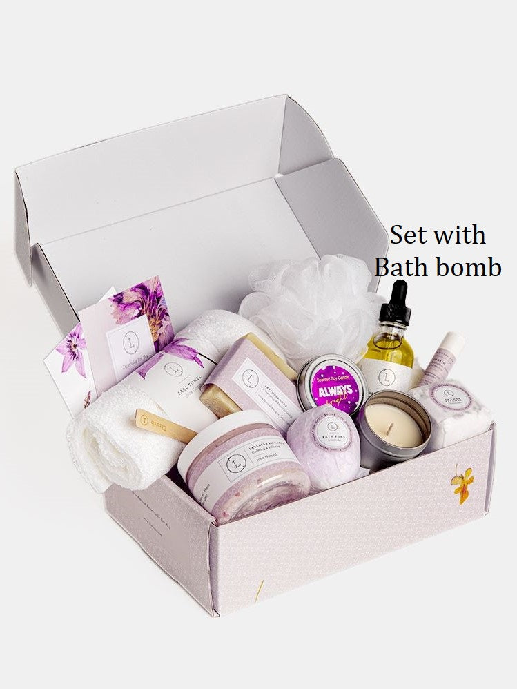 Bath Bomb and Shower Steamer Lizush Allhi Natural Lavender Gift Box with - bath & body productsq¹m