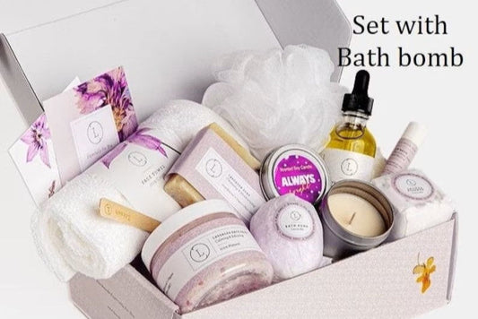 Bath Bomb and Shower Steamer Lizush Allhi Natural Lavender Gift Box with - bath & body productsq¹m